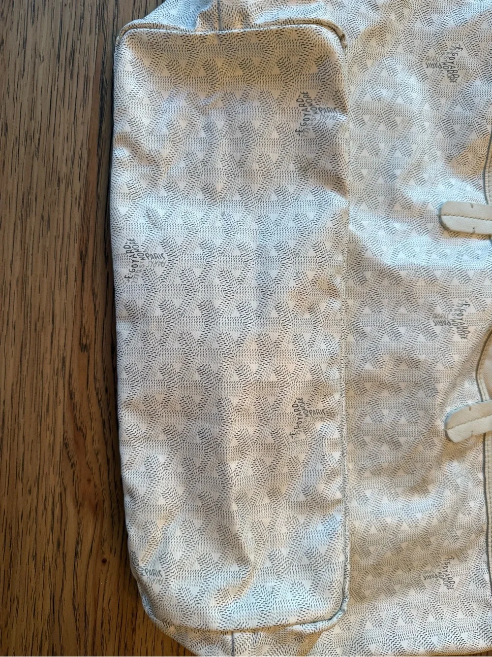 Goyard Cream White St. Louis PM Canvas Tote